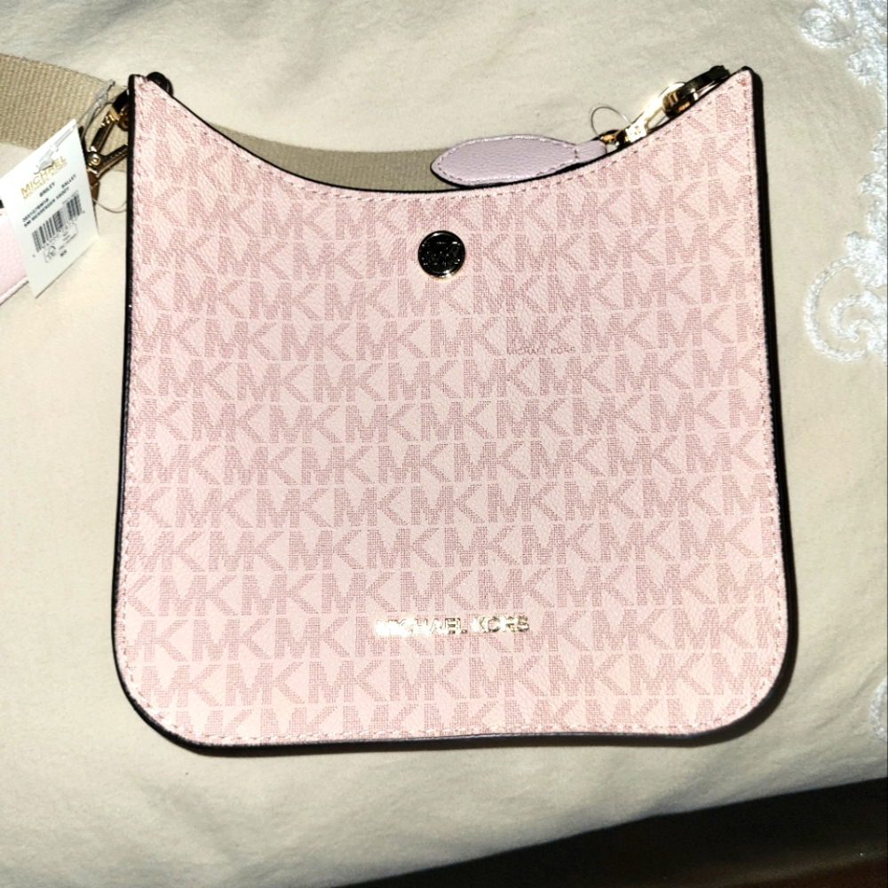 New Michael Kors Briley Small Logo Messenger Bag Ballet